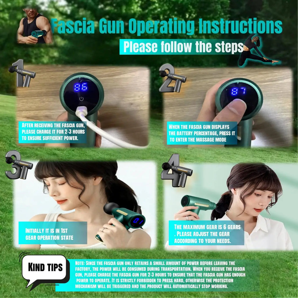 Mini Muscle Massage Gun Protable Body Massager Deep Handheld Percussion Massager For Body Back And Neck Leg